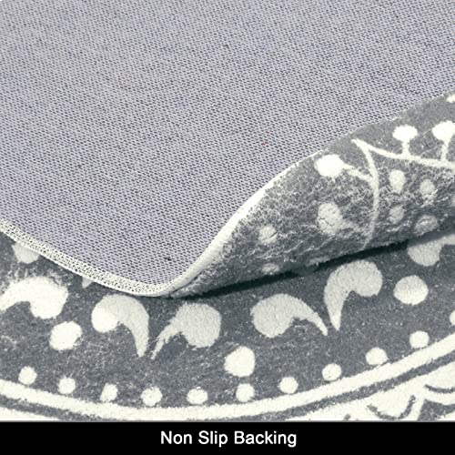 Pauwer Large Round Area Rugs for Living Room 160 cm Soft Plush Fluffy Bobo Carpet Rug Non Slip Machine Washine Bedside Floor Rug for Bedroom,Dark Grey