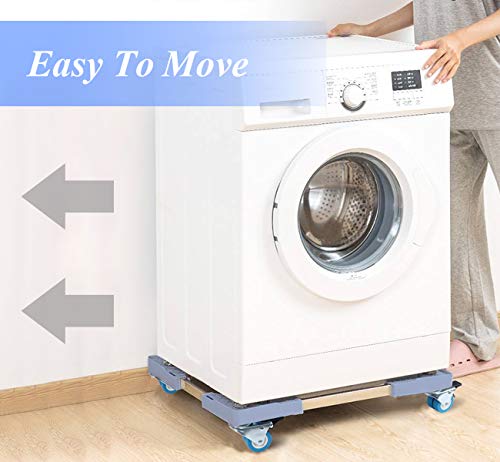 ilauke Adjustable Base for Washing Machine, Appliance Wheels Base for Fridges, Multi-functional Movable Base for Dryers, Refrigerators, Freezers, Easy to Move (45-75cm)