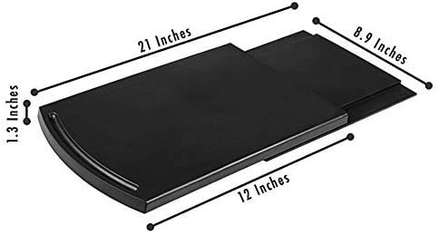 Kitchen Caddy Sliding Coffee Tray Mat, Under Cabinet Appliance Coffee Maker Toaster Countertop Storage Moving Slider - 12” Premium BPA Free Base Sliding Shelf with Smooth Rolling Wheels  (Grey)
