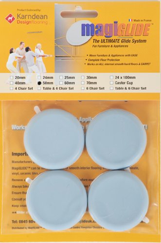 Furniture & Appliance Movers by MagiGLIDE 4 Pack 50mm Disc. The ULTIMATE glider for Furniture & Appliances with complete floor protection, endorsed by Karndean Designflooring