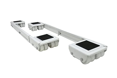 Select Hardware Extendable Appliance Furniture Rollers, Max Load 545kg, Adjustable Length 40-63.5cm, 1 Pack(2 Pieces)/1 Pair, White