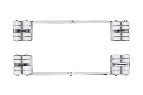 Select Hardware Extendable Appliance Furniture Rollers, Max Load 545kg, Adjustable Length 40-63.5cm, 1 Pack(2 Pieces)/1 Pair, White