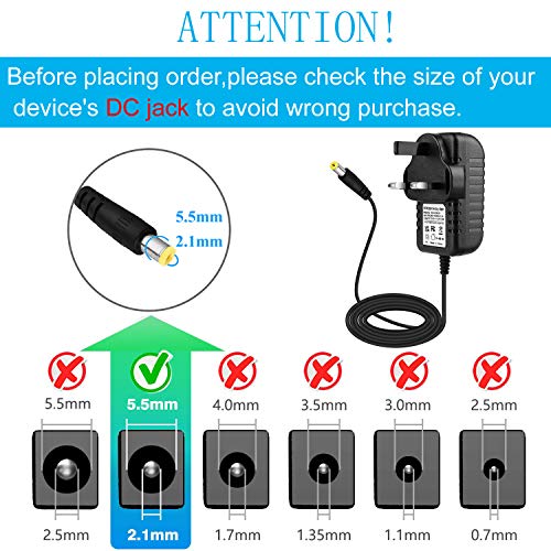 YUWLDD Power Supply Adapter 12V 1A 12W,Power Plug for Home Appliances,CCTV Camera,Yamaha keyboard,Routers,Hubs,LED strips,Telekom,T-Com,Speedport,Radiowecker,Scanner,Switch+7 Plugs