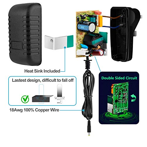 YUWLDD Power Supply Adapter 12V 1A 12W,Power Plug for Home Appliances,CCTV Camera,Yamaha keyboard,Routers,Hubs,LED strips,Telekom,T-Com,Speedport,Radiowecker,Scanner,Switch+7 Plugs