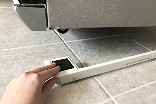 Select Hardware Extendable Appliance Furniture Rollers, Max Load 545kg, Adjustable Length 40-63.5cm, 1 Pack(2 Pieces)/1 Pair, White