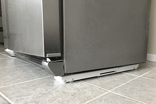 Select Hardware Extendable Appliance Furniture Rollers, Max Load 545kg, Adjustable Length 40-63.5cm, 1 Pack(2 Pieces)/1 Pair, White