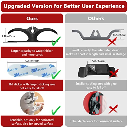 Upgraded Cord Organiser for Kitchen Appliance, Self-adhesive 6PCS Cable Winder Cord Holder, Stick on Cord Wrapper for Mixer, Blender, Toaster, Coffee Maker, Pressure Cooker