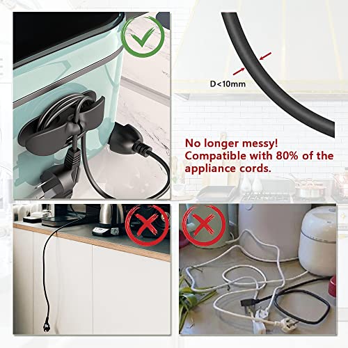 Upgraded Cord Organiser for Kitchen Appliance, Self-adhesive 6PCS Cable Winder Cord Holder, Stick on Cord Wrapper for Mixer, Blender, Toaster, Coffee Maker, Pressure Cooker