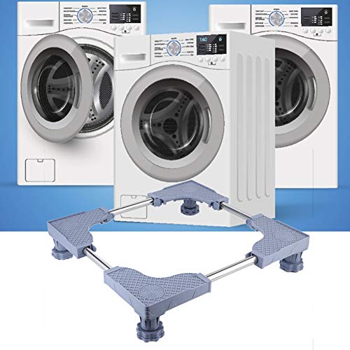 Washing Machine Stand, Universal Mobile Base Fridge Stand with 4 Strong Feet Adjustable Base Bracket for Dryer, Washing Machine and Refrigerator