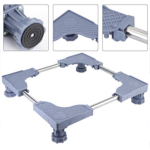 Washing Machine Stand, Universal Mobile Base Fridge Stand with 4 Strong Feet Adjustable Base Bracket for Dryer, Washing Machine and Refrigerator