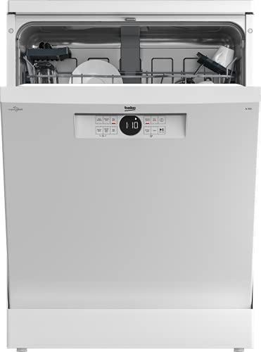 Beko BDFN26420W Freestanding Dishwasher, Room for 14 Places Settings, ProSmart Inverter Motor, 6 Programmes, WaterSafe+