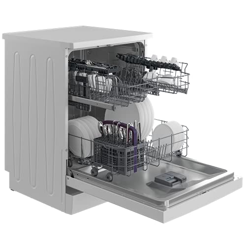 Beko BDFN26420W Freestanding Dishwasher, Room for 14 Places Settings, ProSmart Inverter Motor, 6 Programmes, WaterSafe+