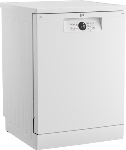 Beko BDFN26420W Freestanding Dishwasher, Room for 14 Places Settings, ProSmart Inverter Motor, 6 Programmes, WaterSafe+