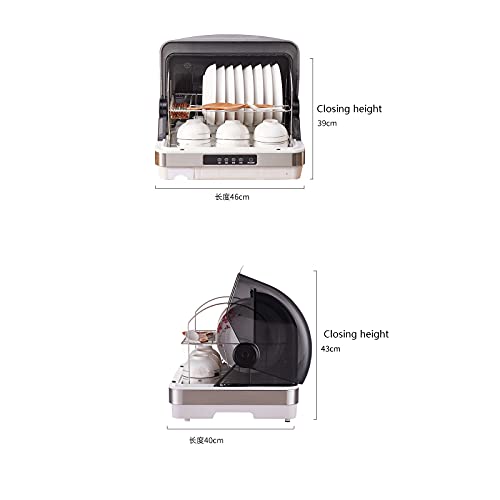 XWSM Table Top Compact Dishwasher, Freestanding Full Size Dishwasher, Led Display, Touch Control, with Basket, High Temperature, Air Drying, Faucet Adapter Included
