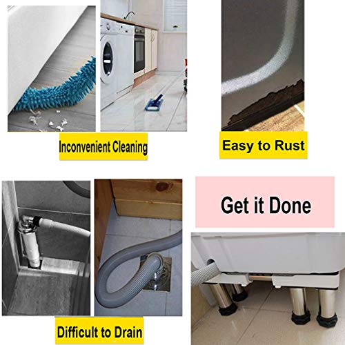 Fridge Washing Machine Base Heightening Adjustable Tumble Dryer Stand Adjustable Length/Width 45-65cm Freezer Pedestal Prevent Scratch Dent Anti Vibration Mute Shelf 4/8/12 Legs