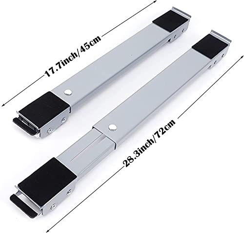 Retractable Washing Machine Base with Wheels Refrigerator Stand Portable Mobile Base for Various Home Appliances, Washing Machine Refrigerator Dryer Silver White Wheel