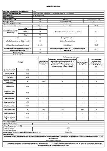 Beko RCNE560E40ZXBN Fridge-Freezer/NoFrost/Smooth Fit/3 Freezer Drawers/HarvestFresh/Everfresh+/ 192 x 70.4 x 74.8 cm