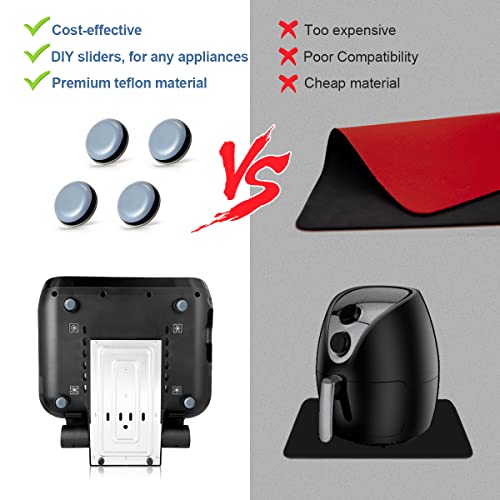 AIEVE Kitchen Appliance Sliders for Air Fryer, 8PCS Adhesive Magic Telfon Self Stick Sliders for Ninja Air Fryers, Coffee Makers, Bread Machine and More