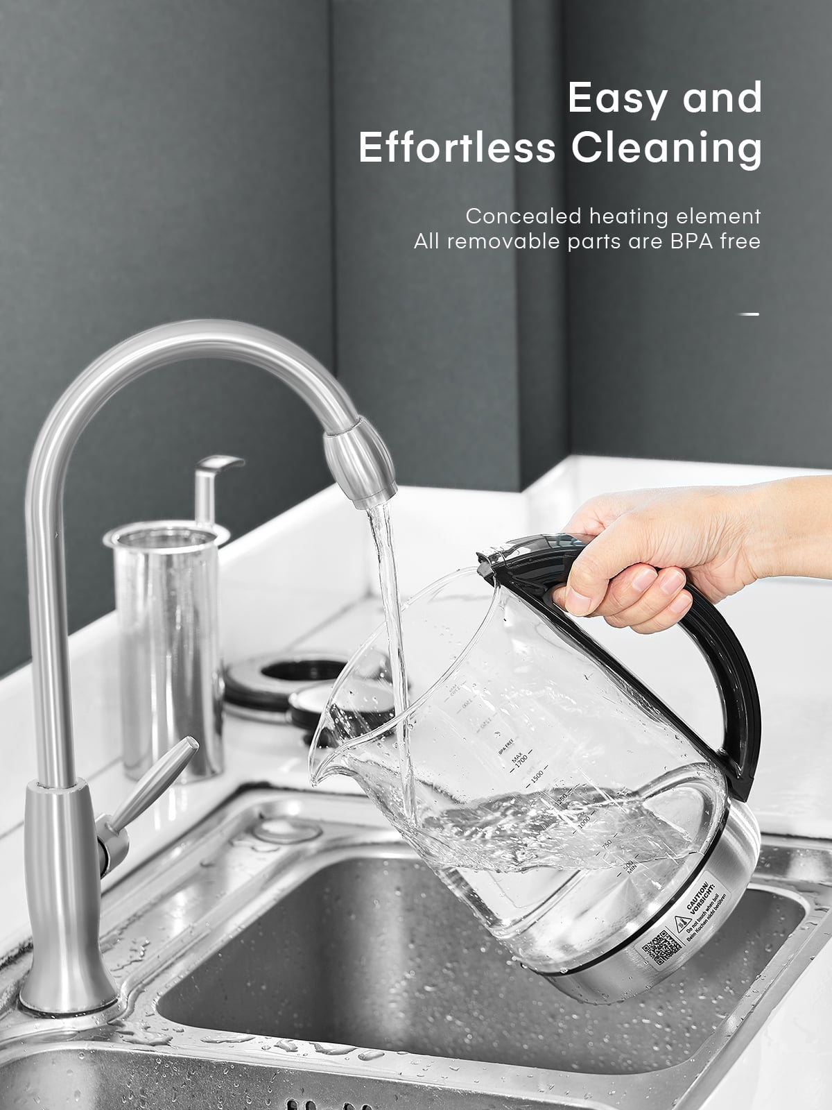 Temperature-Controlled Electric Tea Kettle with Infuser