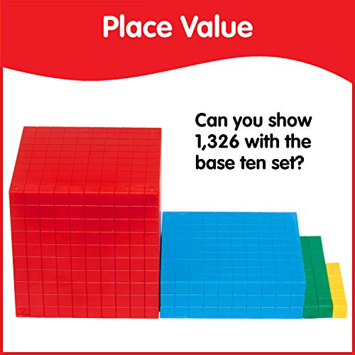 edxeducation Plastic Base Ten Set - 121 Pcs - Math Learning Tools