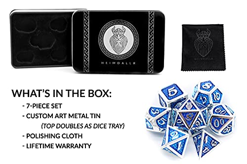 Metal Dragon Scale D&D Dice Set + Bag - Jormungandr Series
