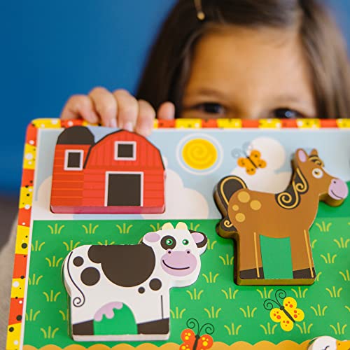 Farm Wooden Chunky Puzzle - Animal Toys for Toddlers