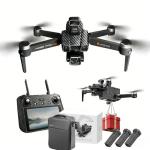 Cyaxzolp Upgraded Professional Drones with 8K Photo Resolution 4K Video Recording Camera Drones for Adults， Axis Gimbal Electronic Image Stabilization, Outdoor 360° Obstacle Avoidance.Built-in Airdrop Function.7 inch Touch Screen Controller.Up to 5 Miles Range,3 batteries included, with a total flight time of over 2 hours,GPS One-Click Return (BLACK Carbon fiber)