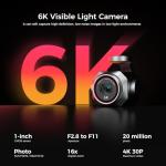 Autel Robotics EVO Lite 6K Enterprise, 1'' CMOS 6K Camera, F2.8~F11 Aperture,16x Digital Zoom, 40 Minutes Flight, 2026 AI Target Recognition, 12KM Transmission, Autel Smart Controller SE V2