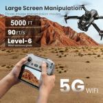 Cyaxzolp Drone with 8K Camera Drones for Adults,4.5-inch LCD High-definition Large Display Screen Remote Control Quadcopter,3 Batteries, 5G HD Brushless GPS Drone Auto Return, Obstacle Avoidance (Black and Orange)