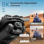 Cyaxzolp Drone with 8K Camera Drones for Adults,4.5-inch LCD High-definition Large Display Screen Remote Control Quadcopter,3 Batteries, 5G HD Brushless GPS Drone Auto Return, Obstacle Avoidance (Black and Orange)