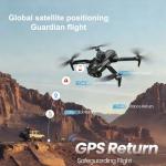 Cyaxzolp Drone with 8K Camera Drones for Adults,4.5-inch LCD High-definition Large Display Screen Remote Control Quadcopter,3 Batteries, 5G HD Brushless GPS Drone Auto Return, Obstacle Avoidance (Black and Orange)