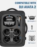 PEKREWS Avata 2 Case, Expandable Carry On Bag for DJI Goggles 3, RC Motion 3, Large Capacity Avata 2 Backpack Fits 17.3 Inch Laptop and DJI Fly More Combo, Travel Drone Carrying Case for Accessories