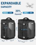 PEKREWS Avata 2 Case, Expandable Carry On Bag for DJI Goggles 3, RC Motion 3, Large Capacity Avata 2 Backpack Fits 17.3 Inch Laptop and DJI Fly More Combo, Travel Drone Carrying Case for Accessories