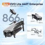 Autel Robotics EVO Lite 640T Enterprise Bundle, 640x512 T~hermal&1/2'' CMOS 48MP V~isible C-a-mera, 1-16x Digital Zoom, AI Target Recognition, 12KM Transmission, 866g Lightweight, 40Min Max Time