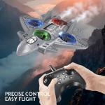 Drone rc Multi Aircraft with Remote Control, Advanced Fighter Jet Design, 2 Rechargeable Batteries Included, LED Lights, Precise Control, Easy Flight, EPP Fall Resistant, 2.4 GHz
