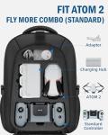 PEKREWS Atom 2 Case, Large Capacity Backpack for Potensic Atom 2/SE/3-Axis/LT, Expandable Travel Drone Bag Fits 15.6 Inch Laptop and Fly More Combo, Waterproof Carrying Case for Drone Accessories