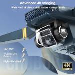 Auto Hover Foldable Drone with Camera for Adults 4K HD, Super Endurance WiFi Quadcopter Drones with Brushless Motor, 2650 FT Control Range, 60+ Min Extended Flight Time, Follow Me Feature (3 Batteries) for Beginners