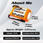CNHL 4s Lipo Battery 650mAh 14.8v 70C with XT30U Plug for 3“ Mini Quad FPV Quadcopter Drone UAV RC JJPRO(2 Packs)