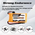 CNHL 4s Lipo Battery 650mAh 14.8v 70C with XT30U Plug for 3“ Mini Quad FPV Quadcopter Drone UAV RC JJPRO(2 Packs)