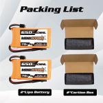 CNHL 4s Lipo Battery 650mAh 14.8v 70C with XT30U Plug for 3“ Mini Quad FPV Quadcopter Drone UAV RC JJPRO(2 Packs)