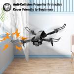 ASFSFQ Drone with Camera 1080P HD,Mini Drone for Beginners Kids Adults,Foldable RC Quadcopter with Stable Hover,Trajectory Flight,One Key Take Off/Land,2 Batteries,Toys for Boys and Girls (Black)