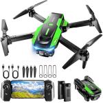 Drone with 1080P Camera - Foldable Remote Control Quadcopter with Voice Gesture Control, 3D Flip, One Key Start, Emergency Stop, 2 Batteries, Easier to use, Toy for Adults Beginners, Grey