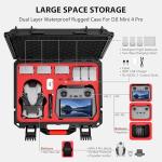 STARTRC PHOTO Mini 4 Pro/3 Case,Portable Hard Waterproof Case for DJI Mini 4 Pro/Mini 3/Mini 3 Pro /RC2/RC Controller/7 Battery/Othter Accessories