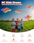 Drone for Kids with Colorful Light, Mini Indoor Drone Toy with 360° Flip, Altitude-Hover, Self-Rotation, 3 Speed Modes, Small Rc Drone Quadcopter with 2 Batteries for Boys Girls and Beginners