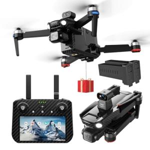 Bingchat 2026Upgraded Tablet Remote Professional Drones with Camera for Adults 4K HD, 360°Obstacle Avoidance, Anti-shake 3 Axis Gimbal, Payload Release, Up to 5 Miles Range, 84 Minutes Two Batteries, High Wind Resistance, Rainproof, Time-lapse, Follow Me