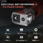 Autel Robotics EVO II Dual 640T Enterprise V3, Support Remote ID, 640 * 512@30 fps T~hermal Imaging, 0.8" RYYB CMOS 8K Sensor, DRI Ranges, 1-16x Zoom, 42 Mins,15KM Transmission