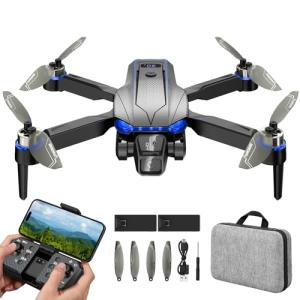 Buvnatep Foldable FPV Drone with 1080P Camera, RC Mini Drone for Kids and Adults, 2 Batteries, Carrying Case, Gesture Control, Altitude Hold, One-Key Launch/Landing, and 3D Flip Function