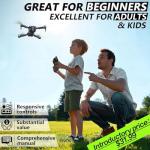 Buvnatep Foldable FPV Drone with 1080P Camera, RC Mini Drone for Kids and Adults, 2 Batteries, Carrying Case, Gesture Control, Altitude Hold, One-Key Launch/Landing, and 3D Flip Function