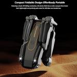 Drone with 1080P Camera, Christmas Mini Foldable Drone for Adults and Beginners, Headless Mode, Altitude Hold, One Key Start/Landing, 360° Flips, Speed Adjustment (Matte Black)