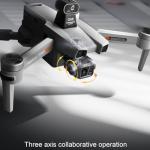 Cyaxzolp Upgraded Professional Drones with 8K Photo Resolution 4K Video Recording Camera Drones for Adults， Axis Gimbal Electronic Image Stabilization, Outdoor 360° Obstacle Avoidance.Built-in Airdrop Function.7 inch Touch Screen Controller.Up to 5 Miles Range,3 batteries included, with a total flight time of over 2 hours,GPS One-Click Return (GREY Grey version)